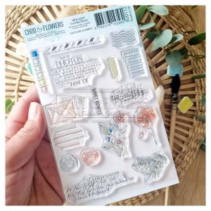 Planche de tampons Clear A6 « Courriers fleuris »