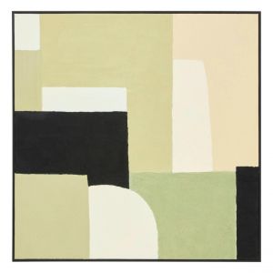 Atmosphera Toile peinte encadrée Giacomo vert Kaki 100x100cm créateur d'intérieur