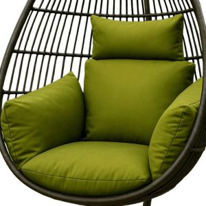 Coussin imperméable pour fauteuil suspendu extérieur, Coussin de rechange pour fauteuil œuf - pour terrasse, jardin et balcon - Vert - Homescapes