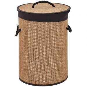 Panier &agrave; linge stemy 48l noir et beige - 5five