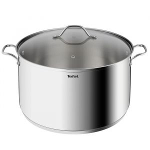 Image de Tefal B8647504 Marmite 36 cm inox, Tous feux dont induction, Garantie 5 ans, Poignées robustes, Couvercle verre, Intuition XL