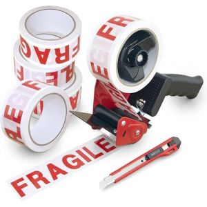 Rapesco 1682 Germ-Savvy Antibactérien, Dévidoir de Ruban 960 avec 5 Rouleaux "FRAGILE"