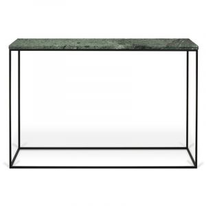 Image de TemaHome Console "Gleam" 120cm Marbre Vert & M&eacute;tal Noir