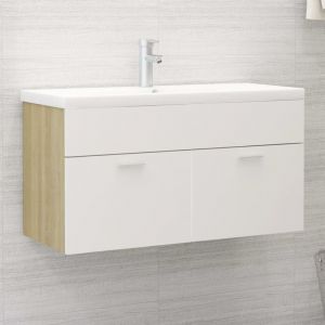 Prolenta Premium - Furniture Limited - Armoire d'évier Blanc et chêne sonoma