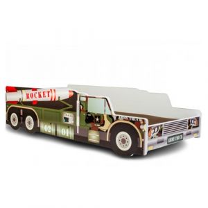 Lit simple enfant militaire 160 avec matelas