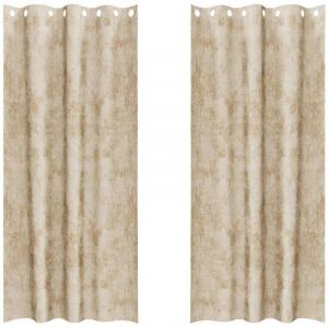 VidaXL Rideau avec des rideaux 2 pcs Crème 260 x 140 cm Velours