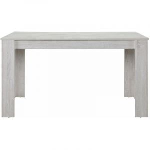 Table de salle &agrave; manger bureau robuste 140 cm couleur c ne blanc Beige