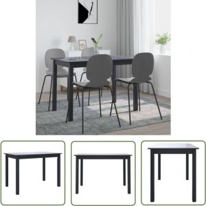 Table de salle à manger Noir 114x71x75 cm Bois d'hévéa massif - Noir - The Living Store