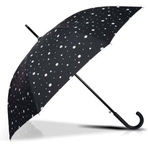 Isotoner Parapluies Parapluie Canne Auto Pois Noir/Jaune