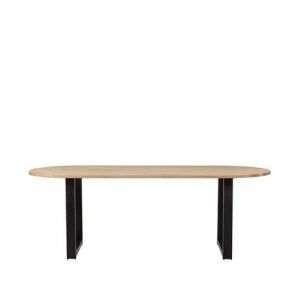 Made by Woood TABLO - Table à manger ovale en bois piétement en U 220x90cm - Bois clair