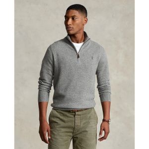 Ralph Lauren Pull demi zippé en laine Pony Player brodé Gris - Taille L;M;S;XL;2XL