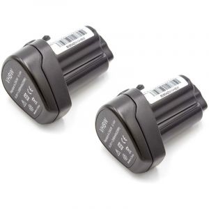 Vhbw 2x Batteries Li-Ion 2000mAh (10.8V) pour outils Metabo PowerLED 12, PowerImpact 12 comme Metabo 6.25438, 6.254.38, 625438,
