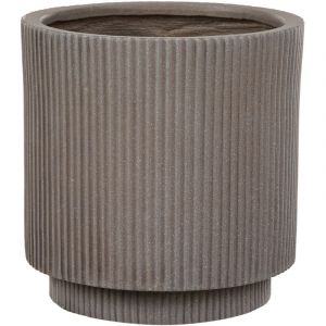 Beliani Pot de Fleurs pour Ext&eacute;rieur 30 x 30 x 30 cm en Fibre d'Argile Taupe Daria