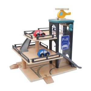 WDK Partner Garage publique en bois avec 3 v&eacute;hicules - Bois