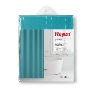 Image de Rayen Rideau de douche en polyester - 180 x 200 cm - Vert et bleu