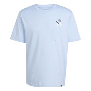 Adidas Homme Lounge Slides Graphic Pocket T-Shirt, Glow Blue, S