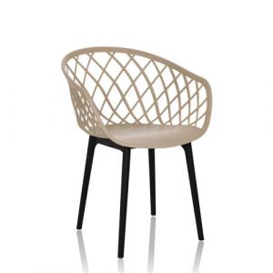 hjh OFFICE Chaise visiteur/chaise &agrave; coque BEGIO plastique beige