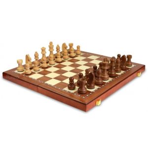 Philos Jeu d'&eacute;checs magn&eacute;tique en bois d'aulne Acajou