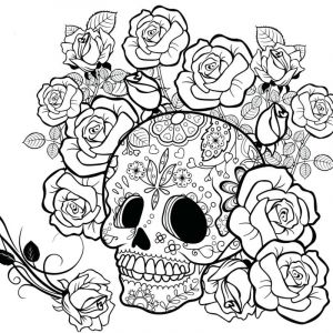 Honsell- Cadre en Forme de t&ecirc;te de Mort-Format 30 x 30 cm-Motif pr&eacute;-imprim&eacute; &agrave; colorier avec des peintures acryliques, aquarelles et &agrave; l'huile feutres, 10126623, Blanc