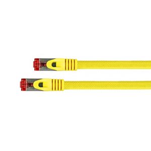 Python Series Ethernet LAN câble Patch avec becs d'encliquetage Protection RNS et Nylon tressé Cat. 6 - Câble de Connexion 3 m Jaune