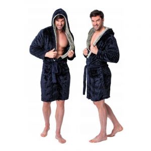 R&eacute;a Peignoir jordan navy-grey men l