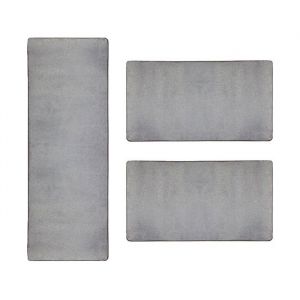 Image de Karat - Descente de lit Sundae Argent 73 1 tapis 67 x 250 cm + 2 tapis 67 x 140 cm