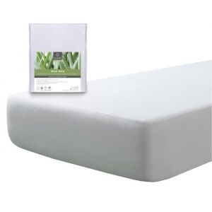 Tural Protège Matelas 160x190/200cm Aloe Vera Imperméable et Respirant Certifié Oeko-TEX Tissu Éponge Blanc