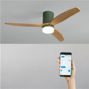 Ventilateur de plafond WIND CALM 40W silencieux - Gris et marron