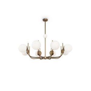 Boutica-design Suspensions Rendez-vous Laiton Blanc 8xE14 40W