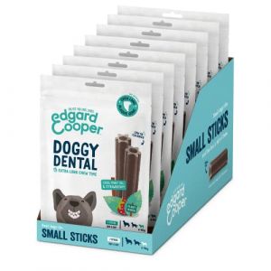 Edgard & Cooper Treats Lot de 8 bâtonnets dentaires pour Chien - Petit Format - Menthe et Fraise - Lot de 8 bâtonnets à mâcher naturels pour Chien - Hygiène Dentaire - Une par Jour, Faible teneur en