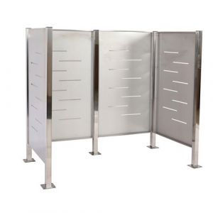 Cache-poubelle MENDLER HWC-J55 Habillage de poubelle 150x165x85cm métal inox