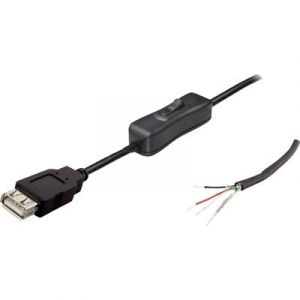 Tru Components Câble de connexion USB avec interrupteur femelle, droit TC-2509040 1 pc(s)