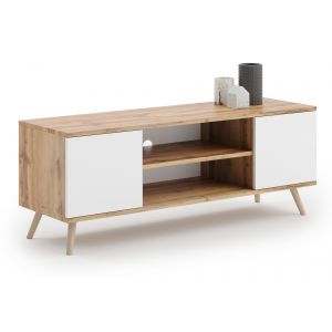 Meuble TV original avec &eacute;tag&egrave;res et armoires de style scandinave c ne wotan