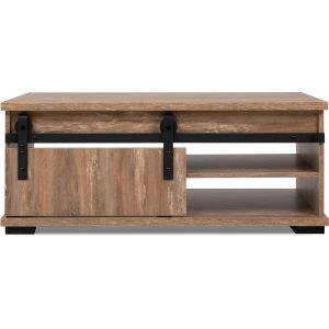 M&S Table basse 2 niches 100x60x40 cm chêne foncé - ozir