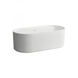 Laufenn Baignoire SONAR 160x81,5x53,5 cm îlot cannelée blanc réf. H2213420000001