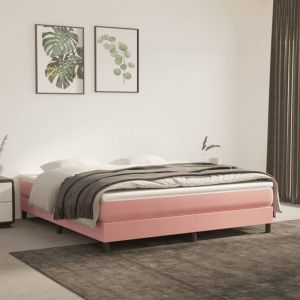 VidaXL Matelas de lit à ressorts ensachés Rose 160x200x20 cm Velours