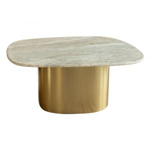 Now's Home Table basse Fedje beige/doré - 80x73x33 cm