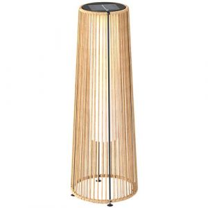 Outsunny Lampadaire LED de jardin style colonial dim. &Oslash; 21,5 x 61H cm r&eacute;sine tress&eacute;e filaire beige