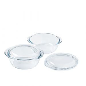 Pyrex Lot de 2 cocottes - Verre - Rond - 16 L