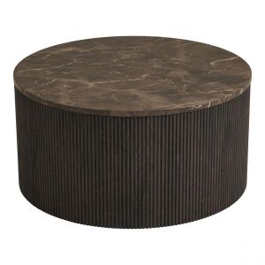 Table basse Rota aspect marbre brun fonc&eacute;