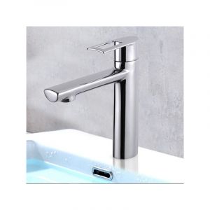 Image de Robinet mitigeur de lavabo laiton chrome système eco stop economie d'eau