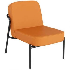 Meet Chauffeuse d'accueil Medso en simili-cuir Orange - pieds métal Noir