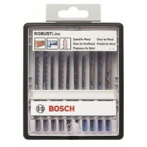 Image de Bosch 2 607 010 542 - 10 lames de scie sauteuse Robust Line Wood and Metal, emmanchement en T