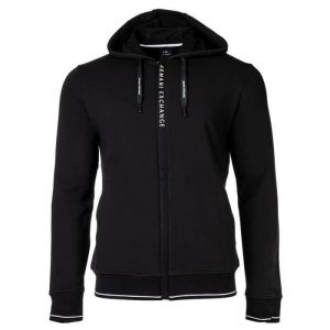 Image de Armani Exchange Logo Regular Fit Stretch Cotton Zip Up Hooded Sweatshirt Sweat-Shirt &Agrave; Capuche, Noir (Black 1200), Medium Homme