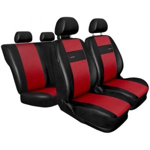 Mossa XL-RD Noir Rouge - Housses de sieges universelles compatibles avec RENAULT MEGANE 1 2 3 4 III IV (simili cuir) PU1573