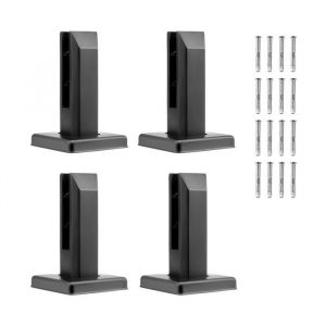 Pinces À Verre Carrées Pour Garde-Corps En Verre Trempé De 8 À 12 Mm-Vevor-4 Pcs-Pour Balcon, Jardin, Piscine, Escalier-Noir