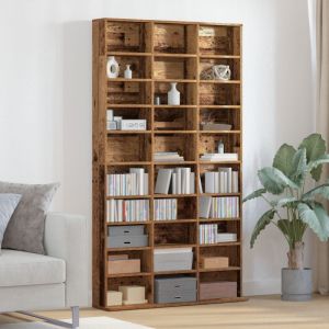 VidaXL Meuble cd - Bois Vieux - 101x23x177.5 cm - Bois reconstitué