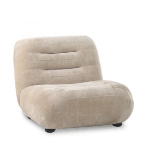 Dutchbone Fauteuil en velours beige Wyatt