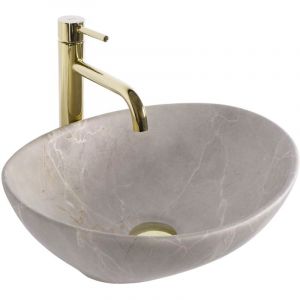 R&eacute;a Vasque &agrave; poser sofia oval beige matt