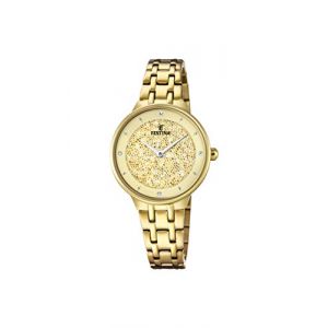 Festina Montre Mademoiselle F20383-2 - Montre Cristaux Swarovski Acier Doré Femme